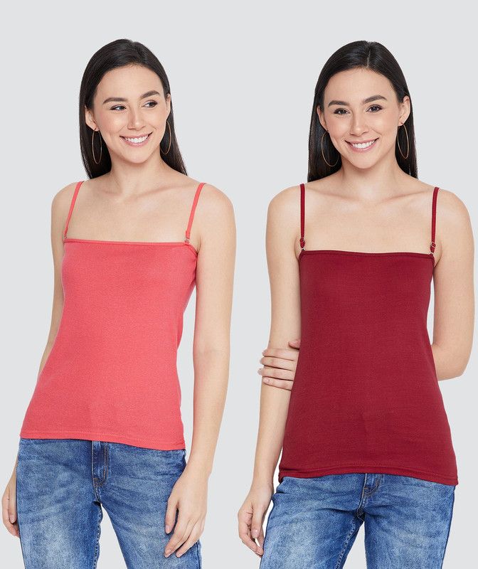 Women Maroon, Pink Camisole