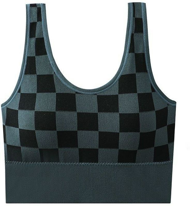 Crop Lightly Padded Bra Women Sports Lightly Padded Bra  (Black)