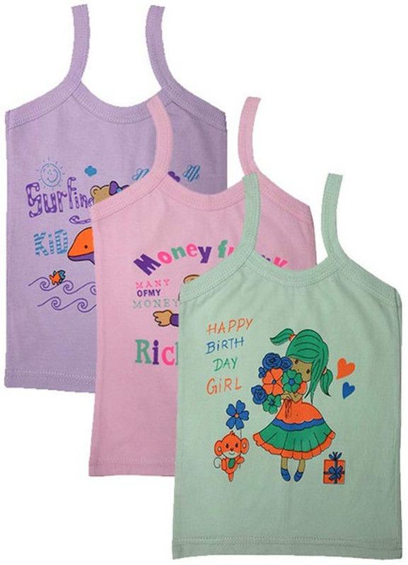 Vest For Baby Girls Cotton Silk  (Multicolor, Pack of 3)