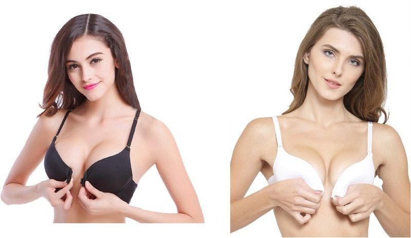 Pack of 2 Women Push-up Lightly Padded Bra  (White, Black)