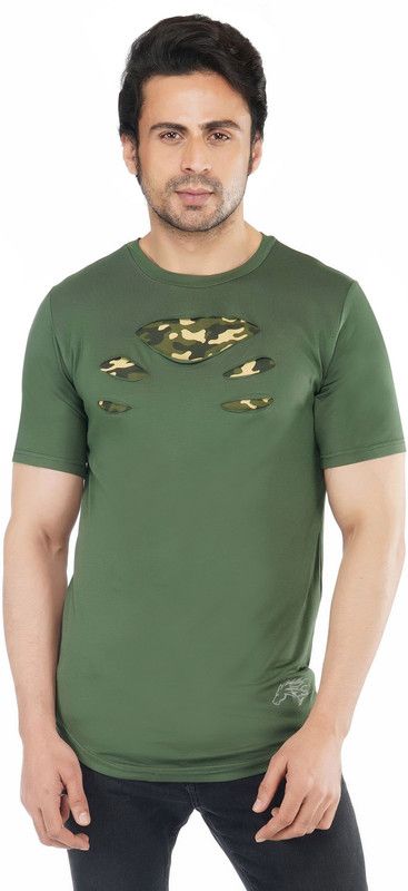 100% Cotton Half Sleeves Distressed Round Neck Slim Fit Casual T-Shirt | Cotton Tshirt For Men Men Printed Round Neck Pure Cotton Green T-Shirt