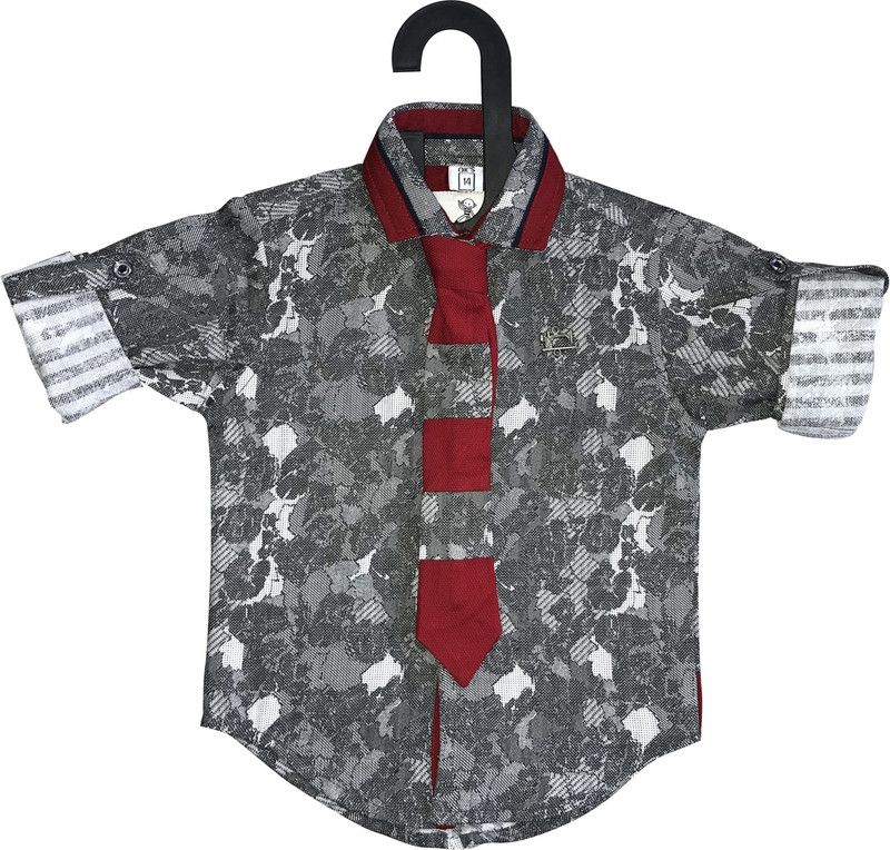 Boys Casual Shirt Tie  (Grey)