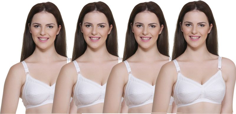 Pack of 4 Women Full Coverage Lightly Padded Bra  (White)