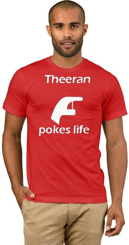 Theeran Facebook Quotation Style Fashion V20 Men Printed Round Neck Cotton Blend Red T-Shirt