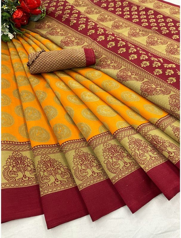 Applique Bollywood Georgette Saree  (Mustard)