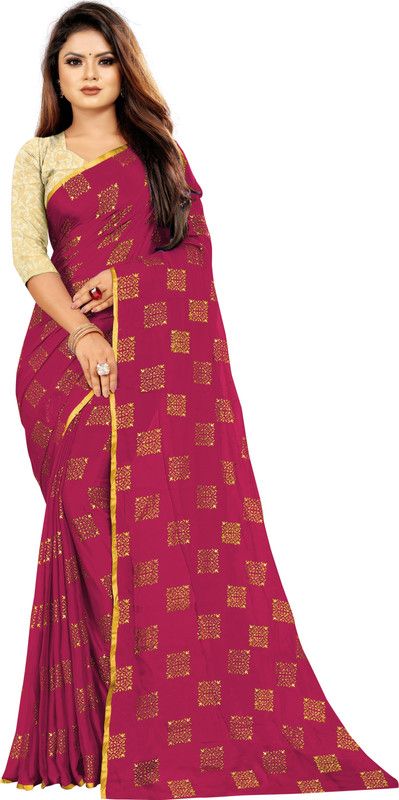 Self Design Fashion Chiffon Saree  (Pink)