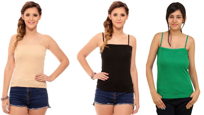 Women Green, Black, Beige Camisole