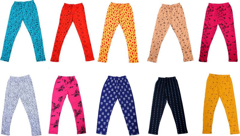 Legging For Girls  (Multicolor Pack of 10)
