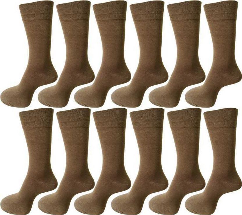 Men Solid Mid-Calf/Crew  (Pack of 12)