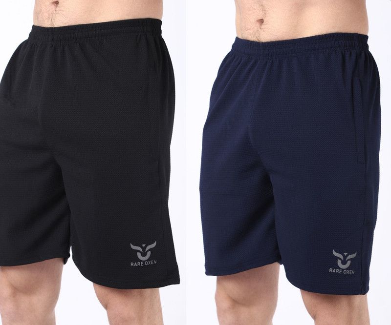 Pack of 2 Self Design Men Multicolor Sports Shorts