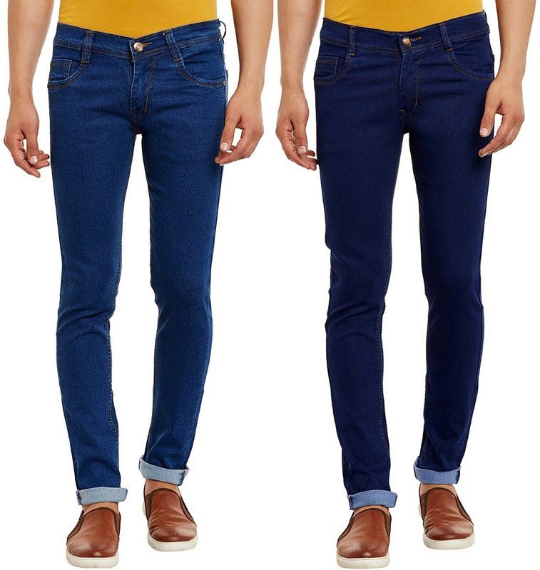 Men Regular High Rise Multicolor Jeans  (Pack of 2)