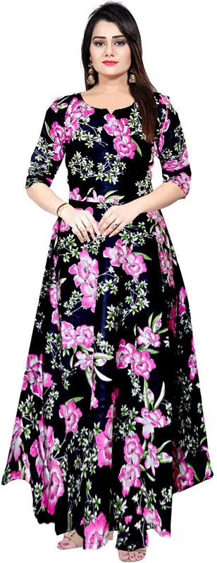 Women Gown Pink, Black Dress