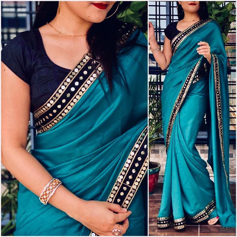 Self Design Fashion Art Silk Saree  (Blue)