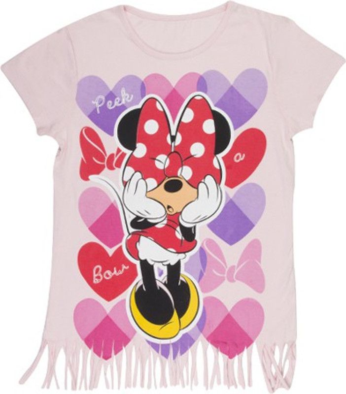 Mickey Casual Cotton Blend Top  (Pink, Pack of 1)
