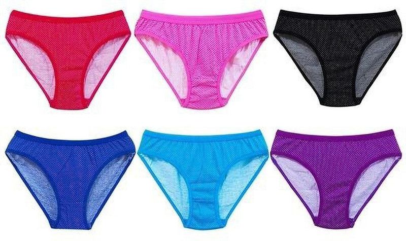 Pack of 6 Women Bikini Red, Pink, Black, Blue, Light Blue, Purple Panty