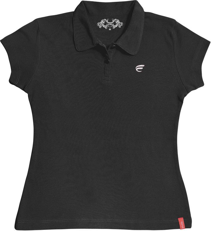 Girls Solid Polycotton T Shirt  (Black, Pack of 1)