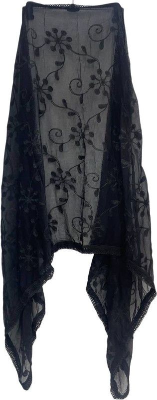 Chiffon Self Design, Embroidered, Striped, Solid Black Women Dupatta