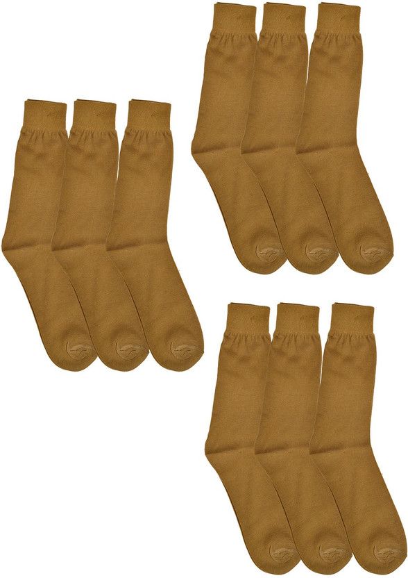 Men Solid Calf Length  (Pack of 9)