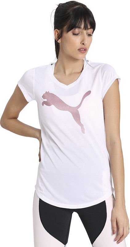 Heather Cat Tee Women Printed Round Neck Polyester White T-Shirt