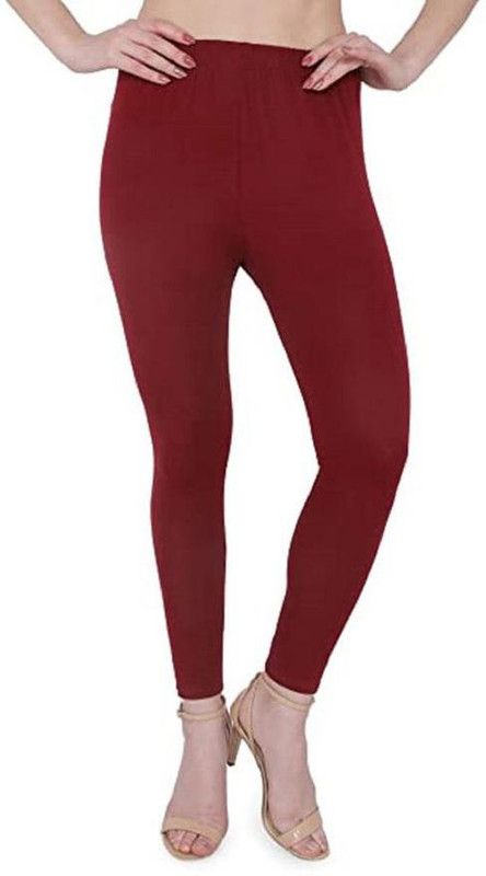 SKF Churidar Western Wear Legging  (Maroon, Solid)