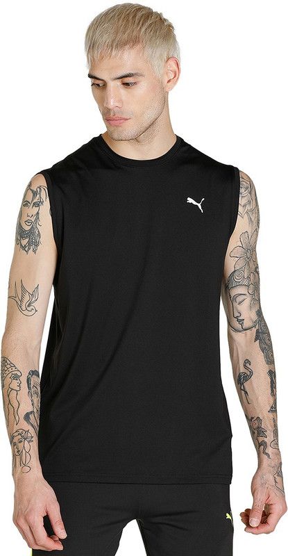 VK SL Tee Men Printed Round Neck Polyester Black T-Shirt