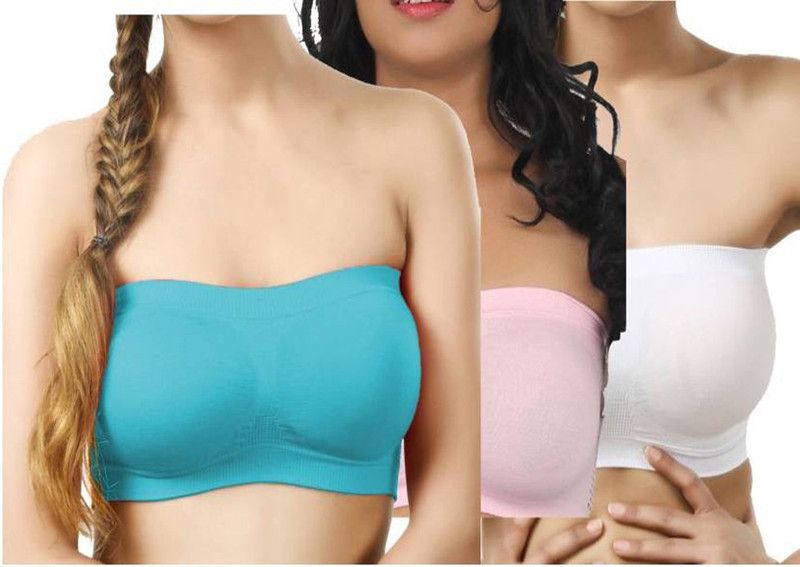 Women Full Coverage Non Padded Bra  (Light Blue, White, Pink)