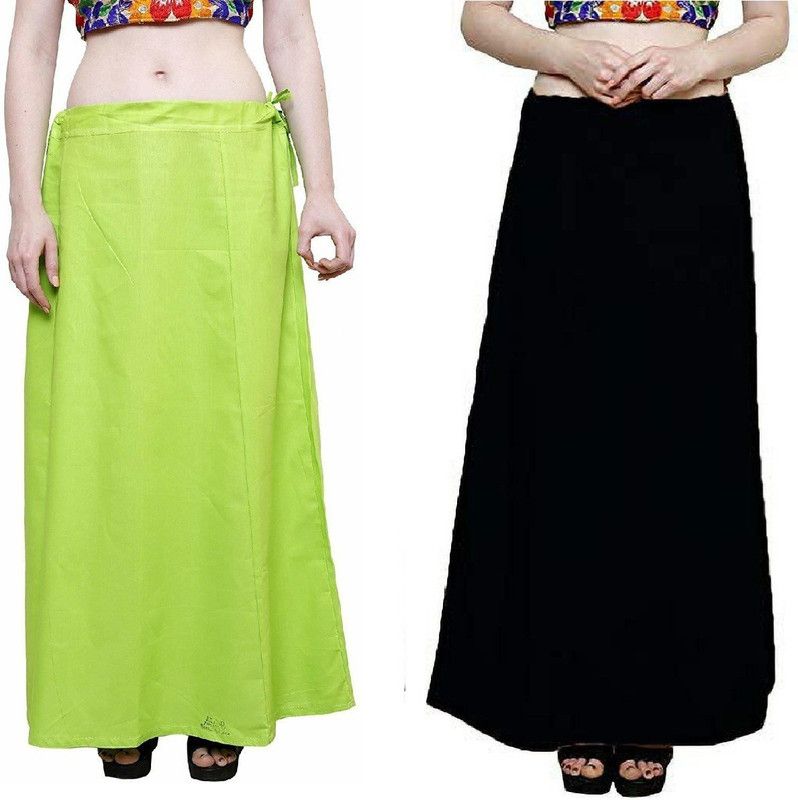 NewBELL P2_Green_Black Pure Cotton Petticoat  (Free)