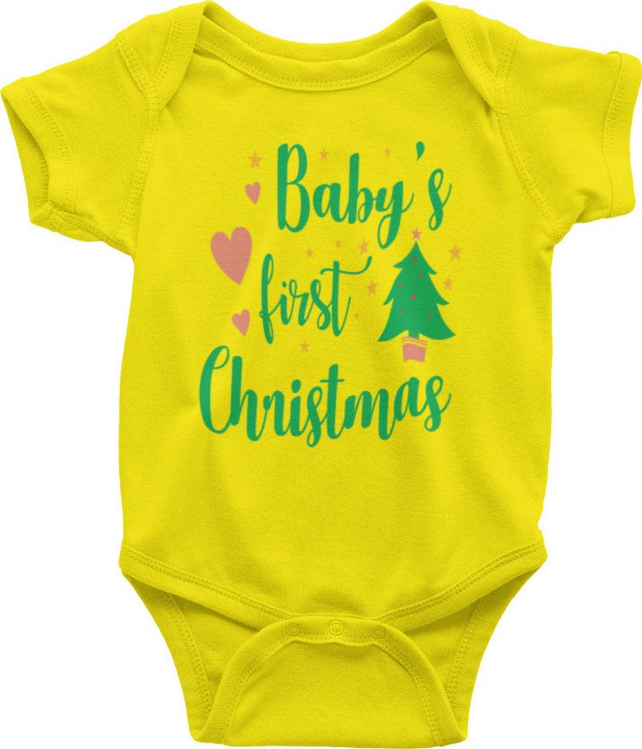 Romper For Baby Boys & Baby Girls Printed Cotton Blend  (Yellow, Pack of 1)