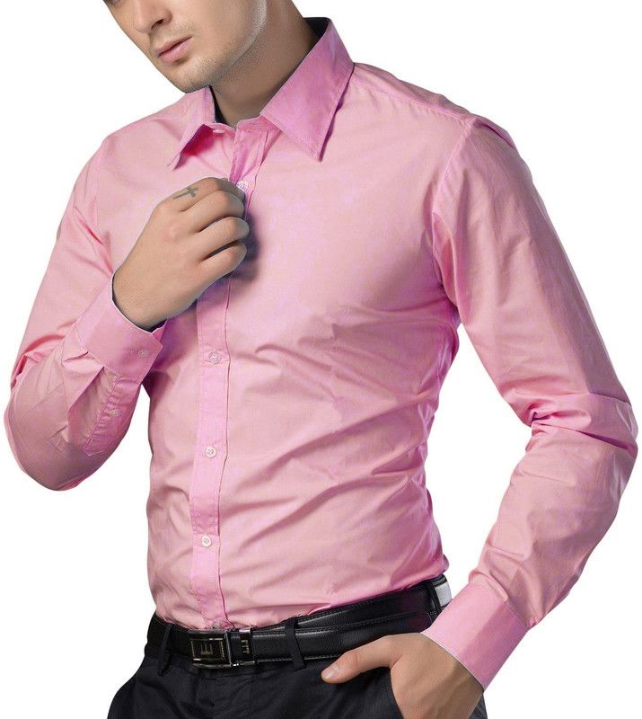 Pure Cotton Men Regular Fit Solid Spread Collar Casual Shirt