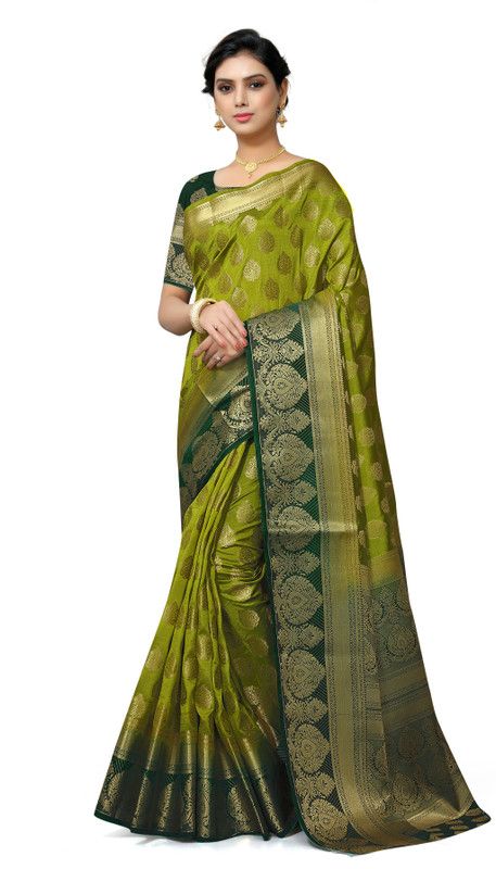 Self Design, Woven Banarasi Jacquard, Art Silk Saree  (Light Green)