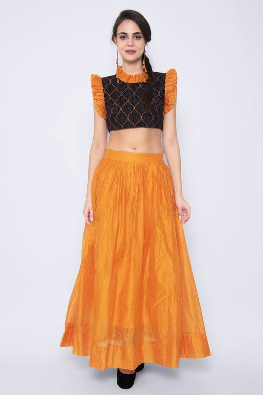 Women Two Piece Dress Orange Dress