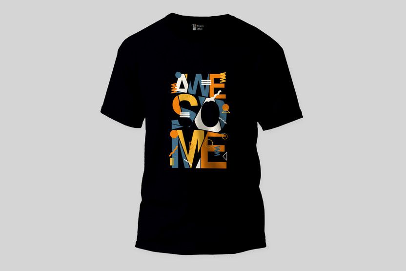 Men Typography Round Neck Cotton Blend White, Brown, Black, Navy Blue T-Shirt