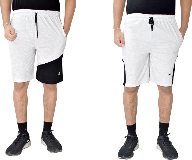 Pack of 2 Self Design Men Multicolor Night Shorts, Regular Shorts