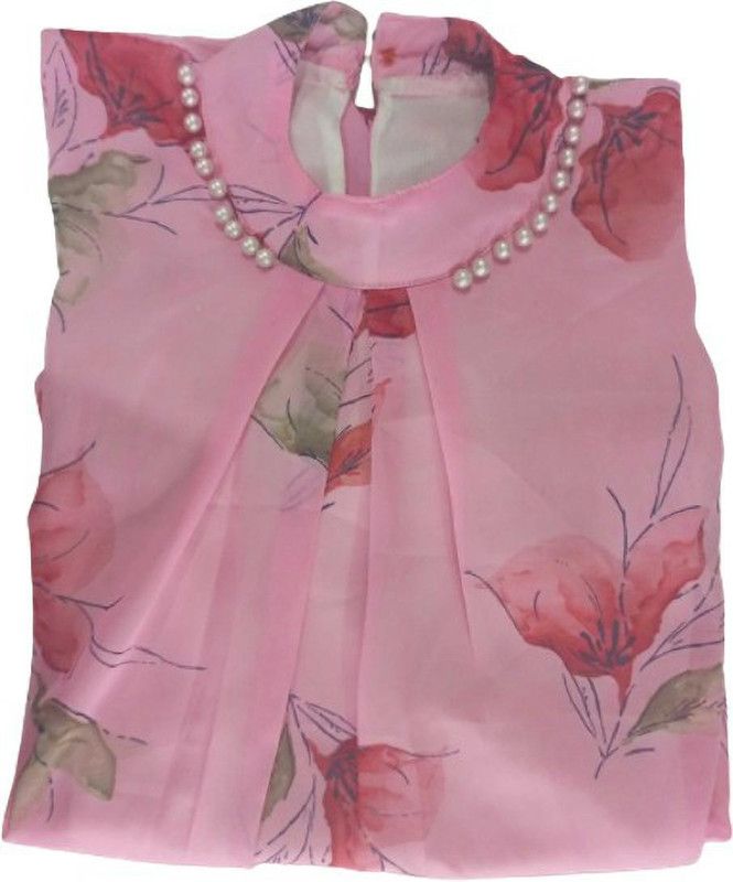 Casual Layered Printed Women Pink Top
