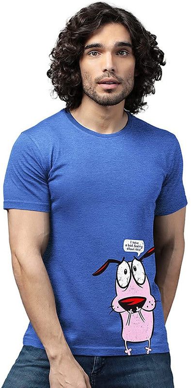 TSS Originals Men Printed Round Neck Cotton Blend Blue T-Shirt