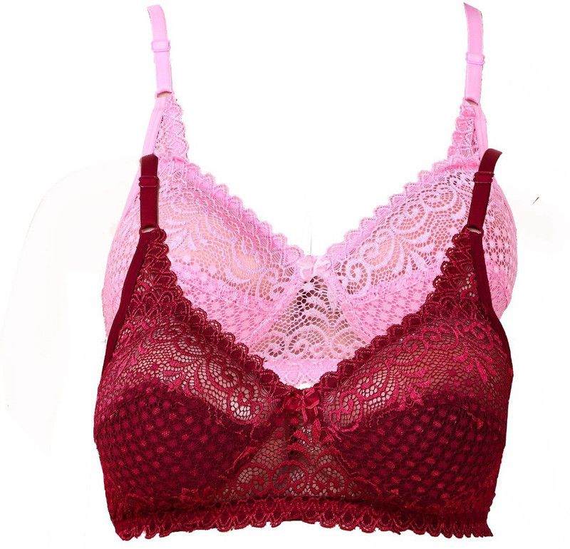 Women Non Padded Bra  (Pink, Maroon)