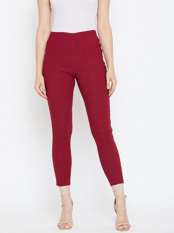 AINE Maroon Jegging  (Solid)