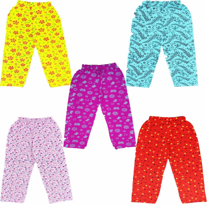 Capri For Girls Casual Floral Print Pure Cotton  (Multicolor Pack of 5)