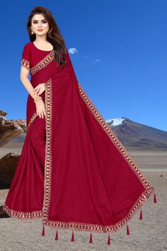 Self Design Bhagalpuri Tussar Silk Saree  (Maroon)