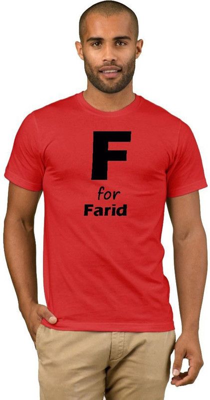 Farid College Fashion 30 Men Printed Round Neck Cotton Blend Red T-Shirt