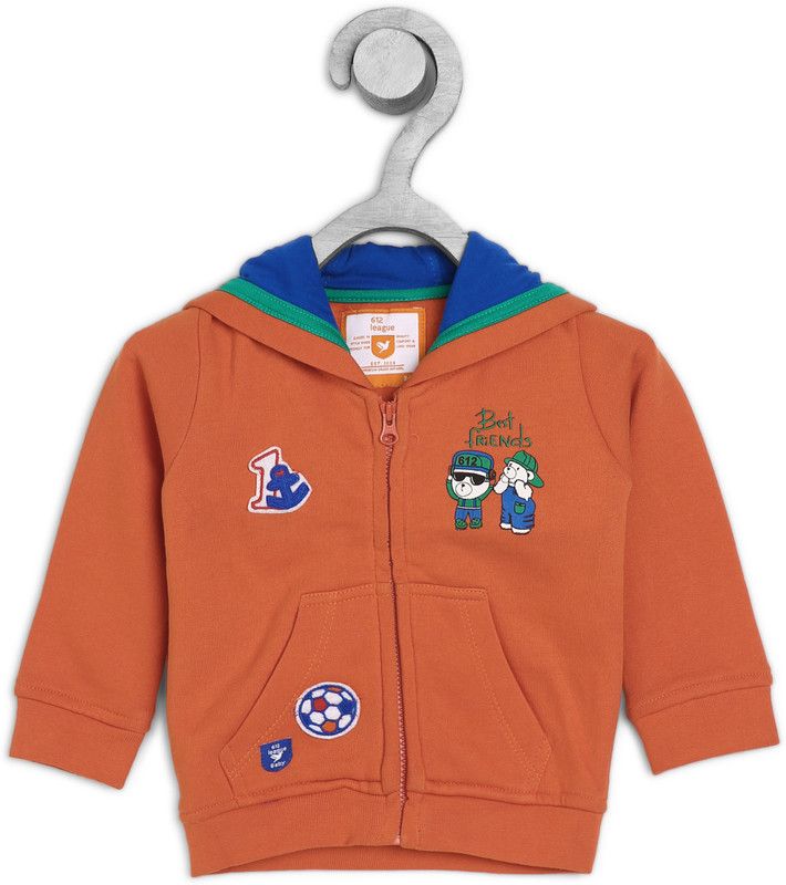 Baby Boys Full Sleeve Applique Hooded Sweatshirt