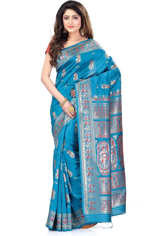 Printed, Embroidered Bollywood Pure Cotton Saree  (Multicolor)