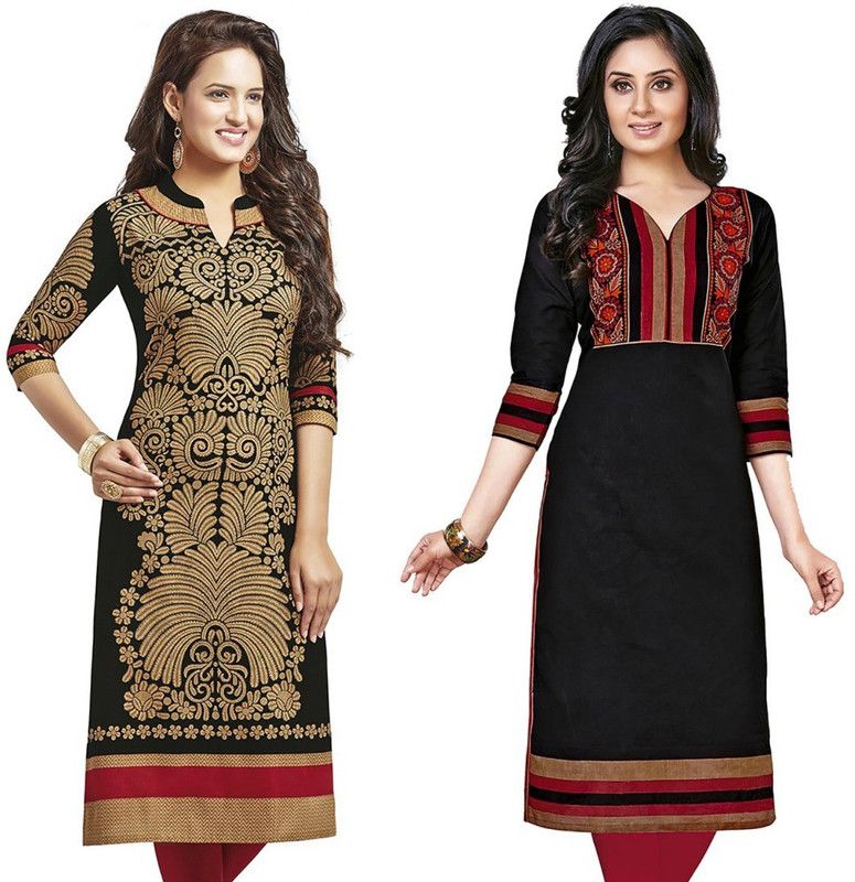 Unstitched Pure Cotton Kurta Fabric Solid, Geometric Print