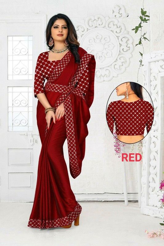 Assam Silk Art Silk Saree  (Red)
