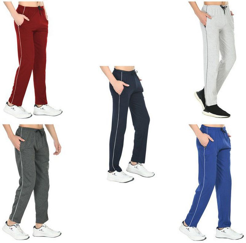 Pack of 5 Men Striped Multicolor Track Pants