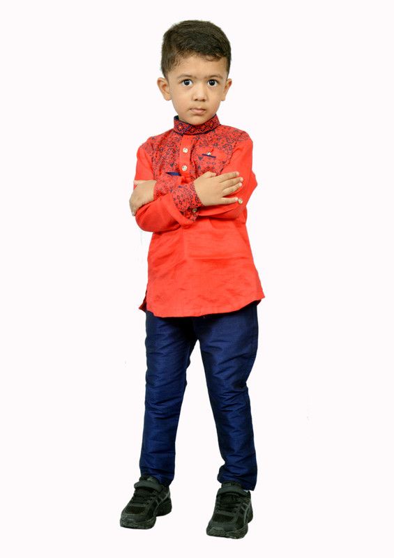 Boys Casual Kurta Pant  (Blue)