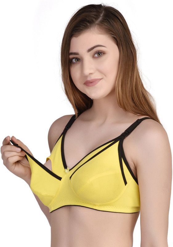 Women Non Padded Bra  (Yellow)