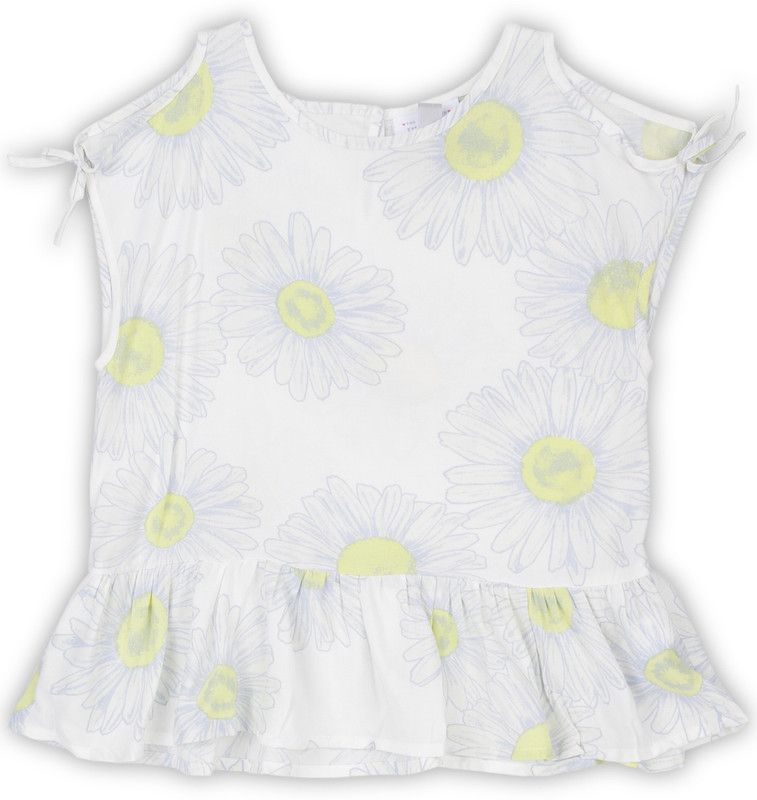 Girls Casual Cotton Rayon Blend Top  (White, Pack of 1)
