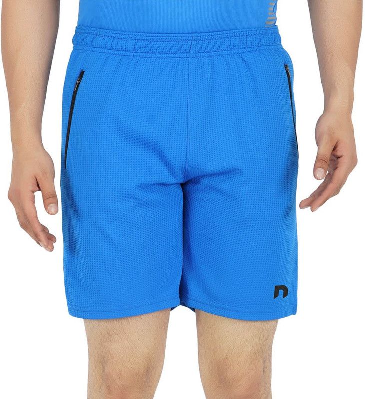 Solid Men Blue Gym Shorts, Running Shorts, Regular Shorts