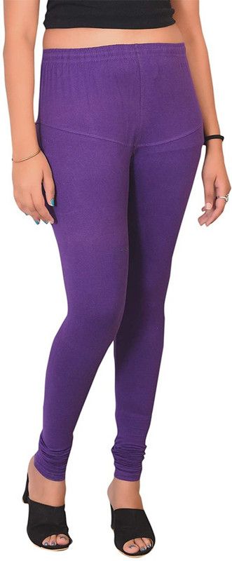 ADJ Churidar Ethnic Wear Legging  (Purple, Solid)